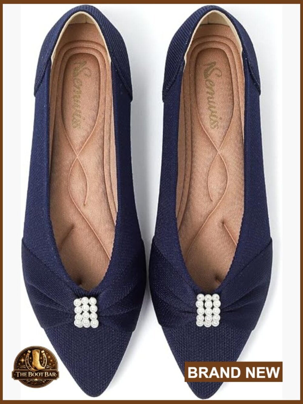 Pointed Toe Ballet Flats Women Memory Foam Work Casual